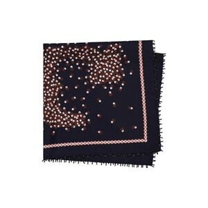 Tory Burch women's Scatter Dot 22" Square Silk Scarf - Tory‎ Navy - retail $148